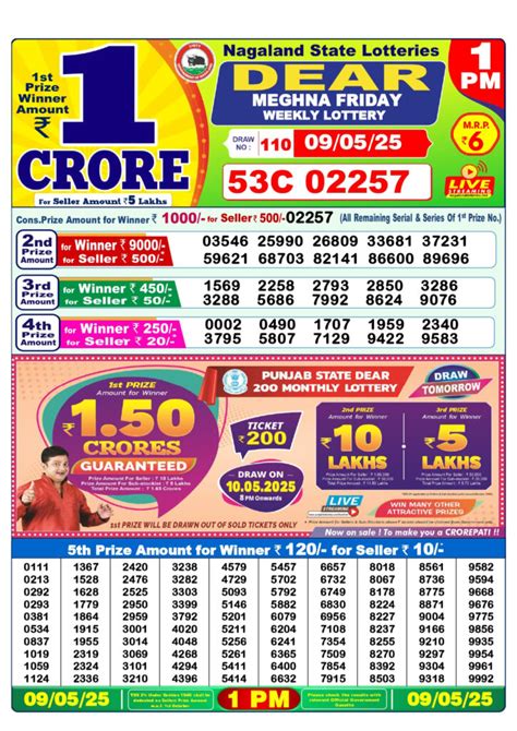 dear lottery 9 tarik result|9 Tarik Lottery Result 1 PM 6 PM 8 PM 09.